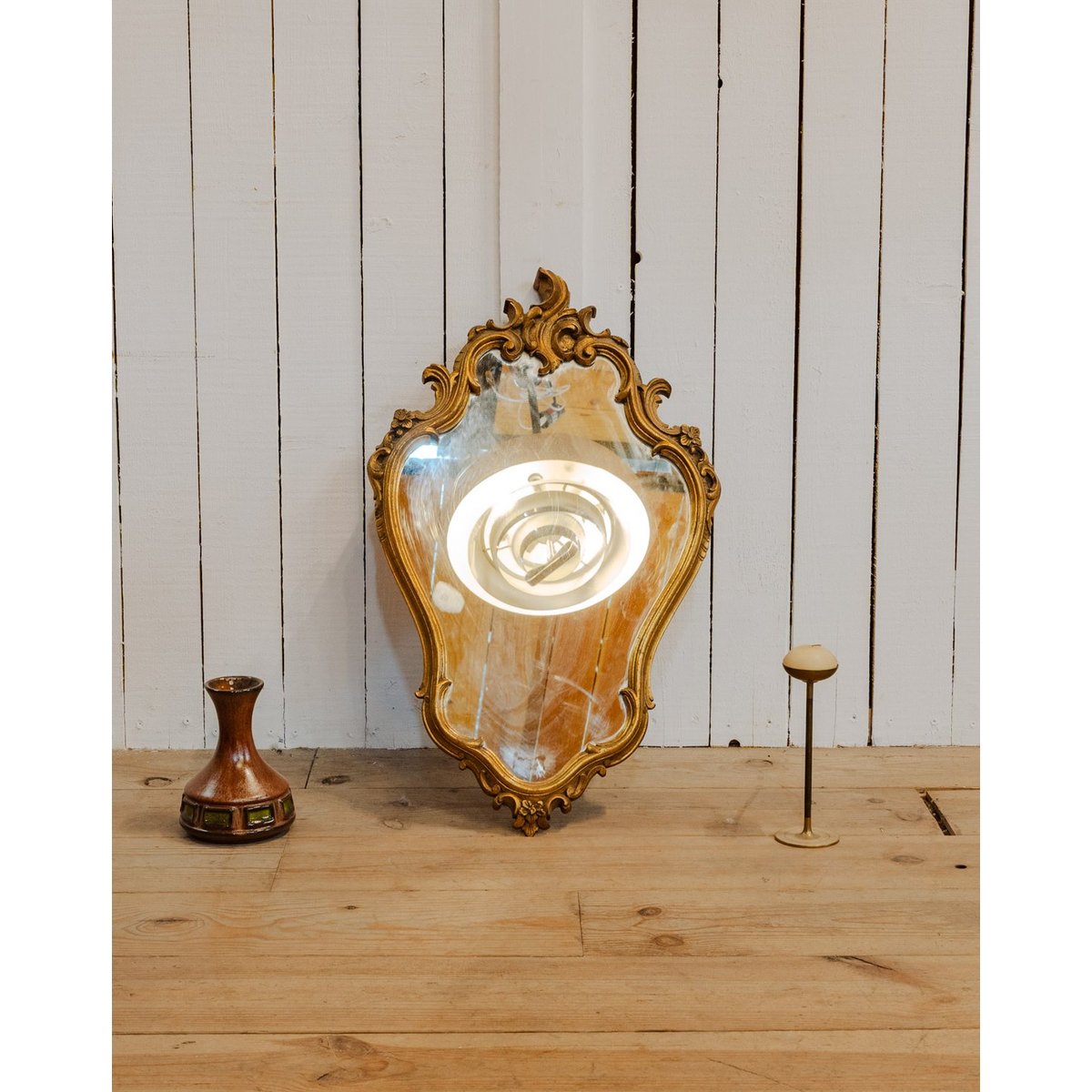 Miroir en résine doré Georges N°1525 - Bon état doré, DEBONGOUT