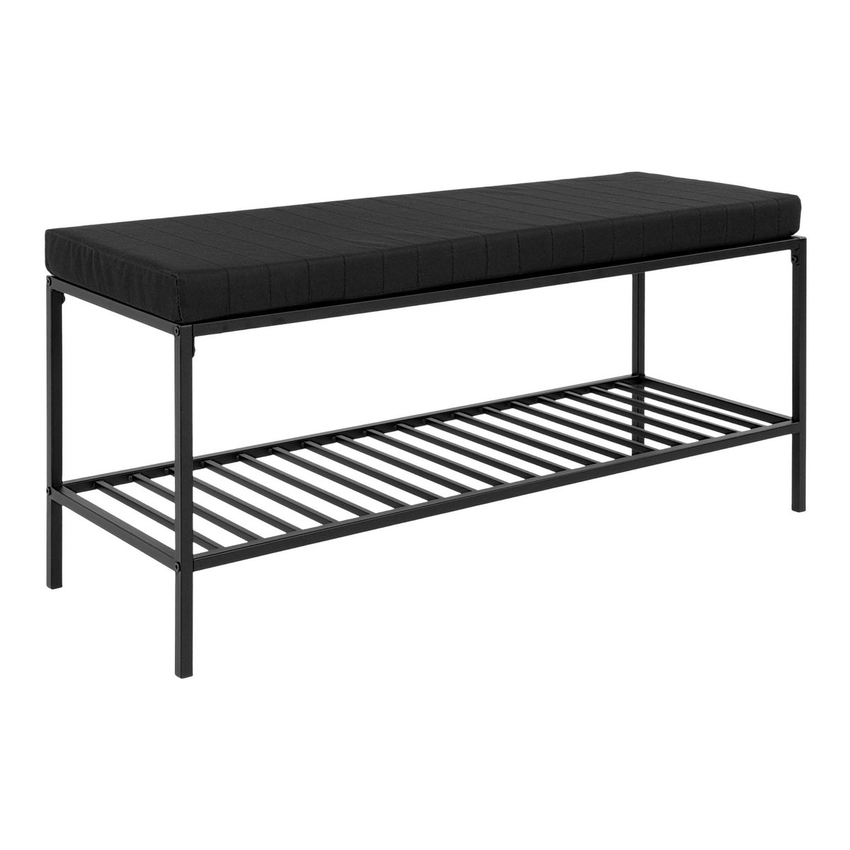 Banc d'entrée noir avec rangement chaussures VARDE noir, PIER IMPORT