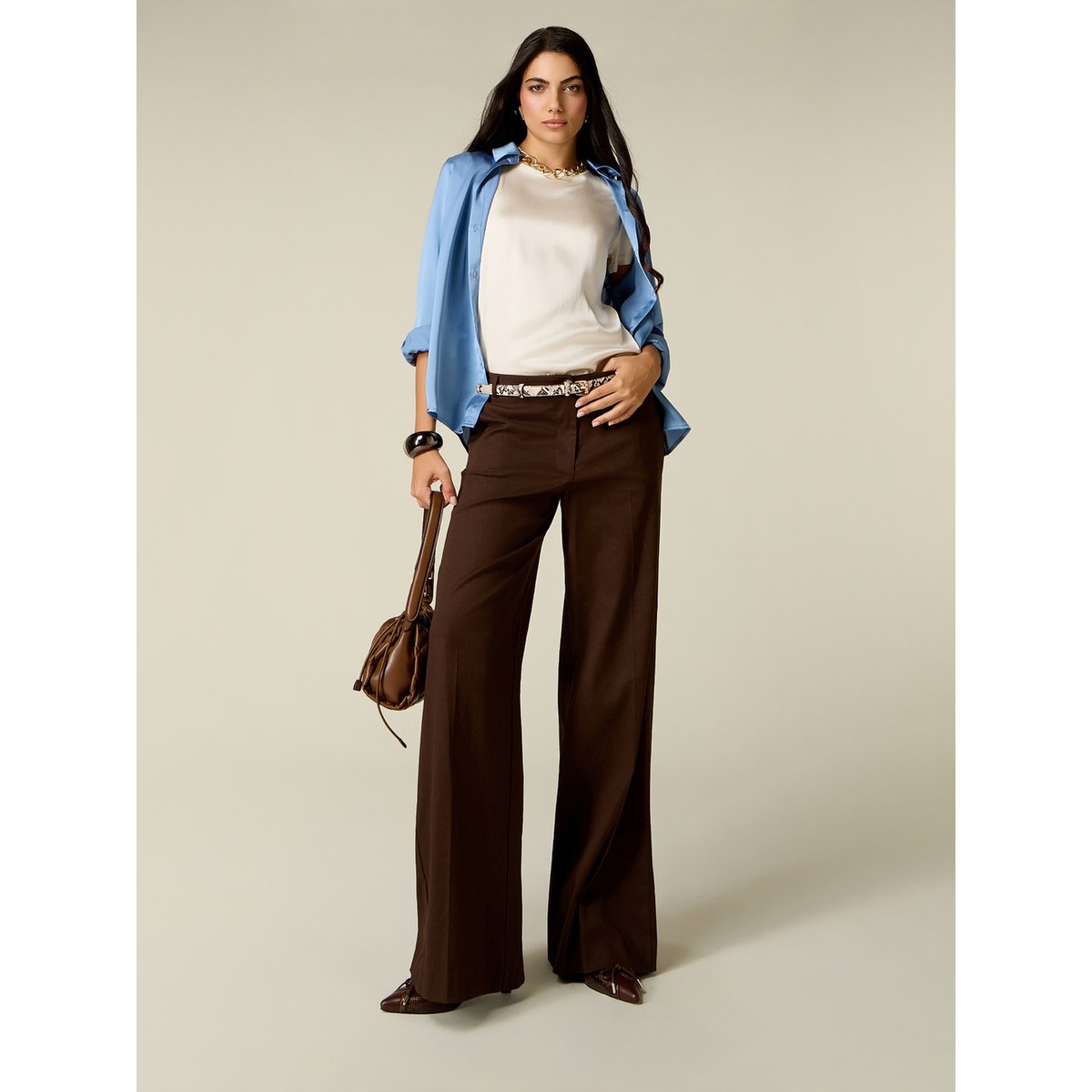 Pantalon palazzo verde militare, OLTRE