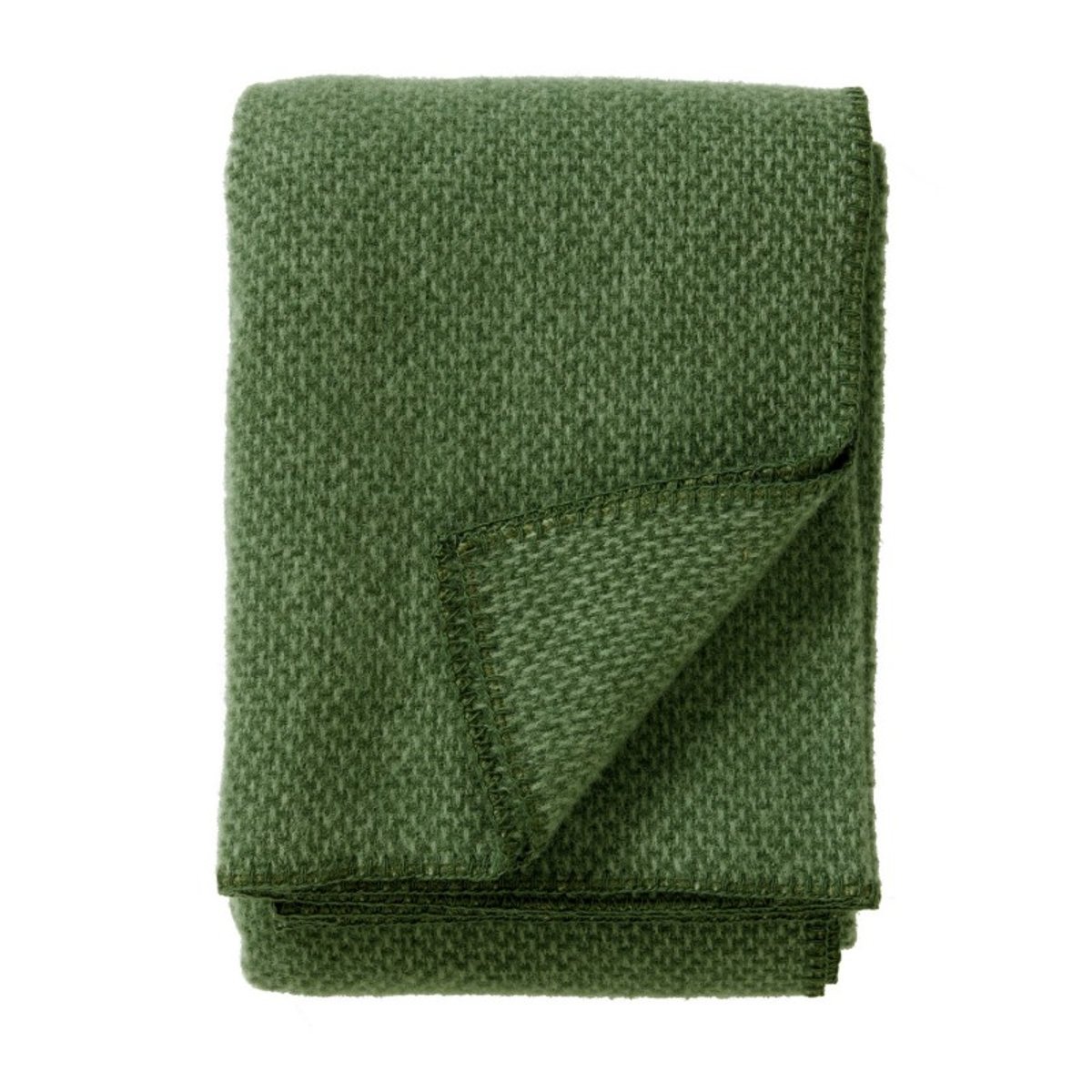 Plaid laine agneau  DOMINO vert foncé, KLIPPAN