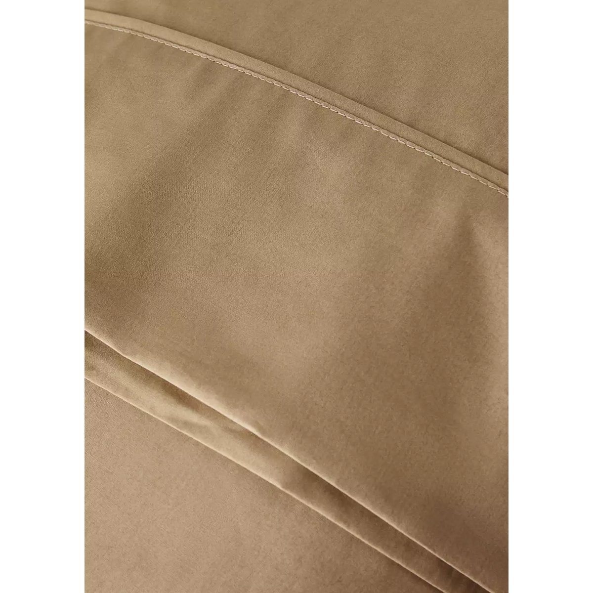 Taie d'oreiller percale de coton 300 fils détail passepoilé 45x110 cm tabac, MANGO HOME