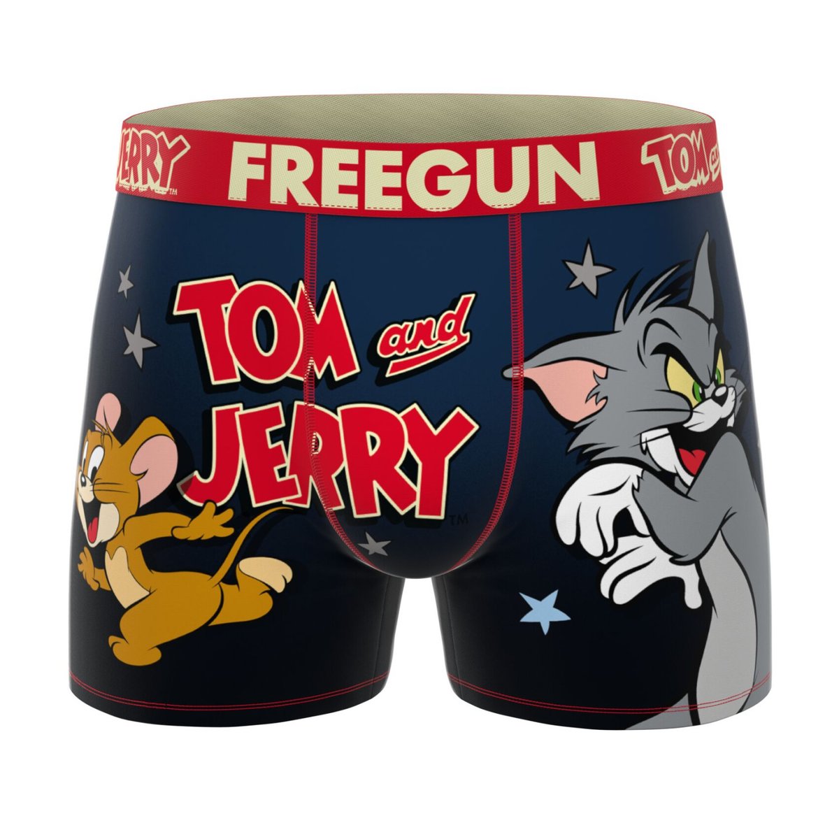 Lot De 3 Boxers Tom Et Jerry gris/noir/bleu foncé/rouge/marron/jaune/rose/bleu/vert, FREEGUN