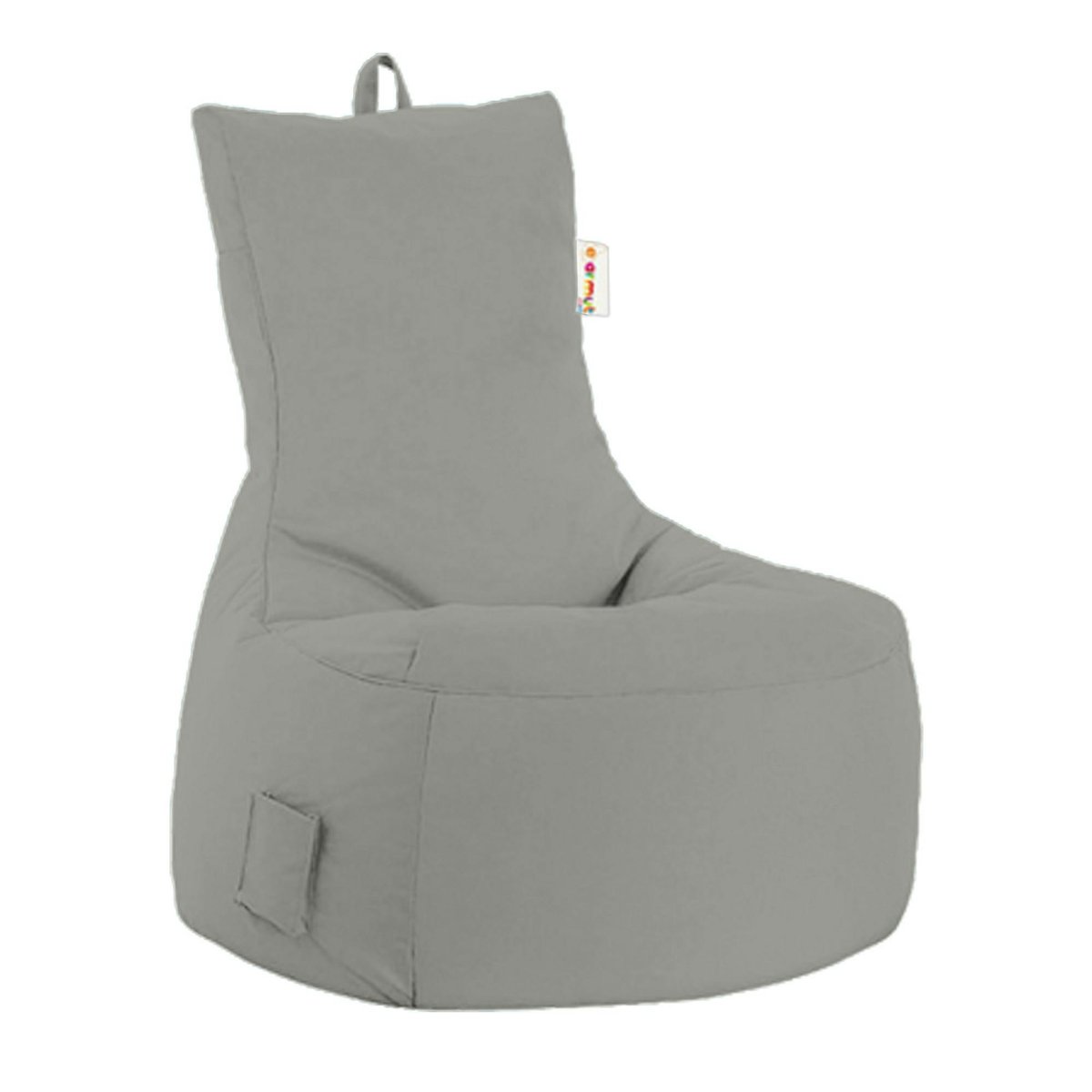 Pouf de jardin à dossier avec poches ARTA gris, PIER IMPORT