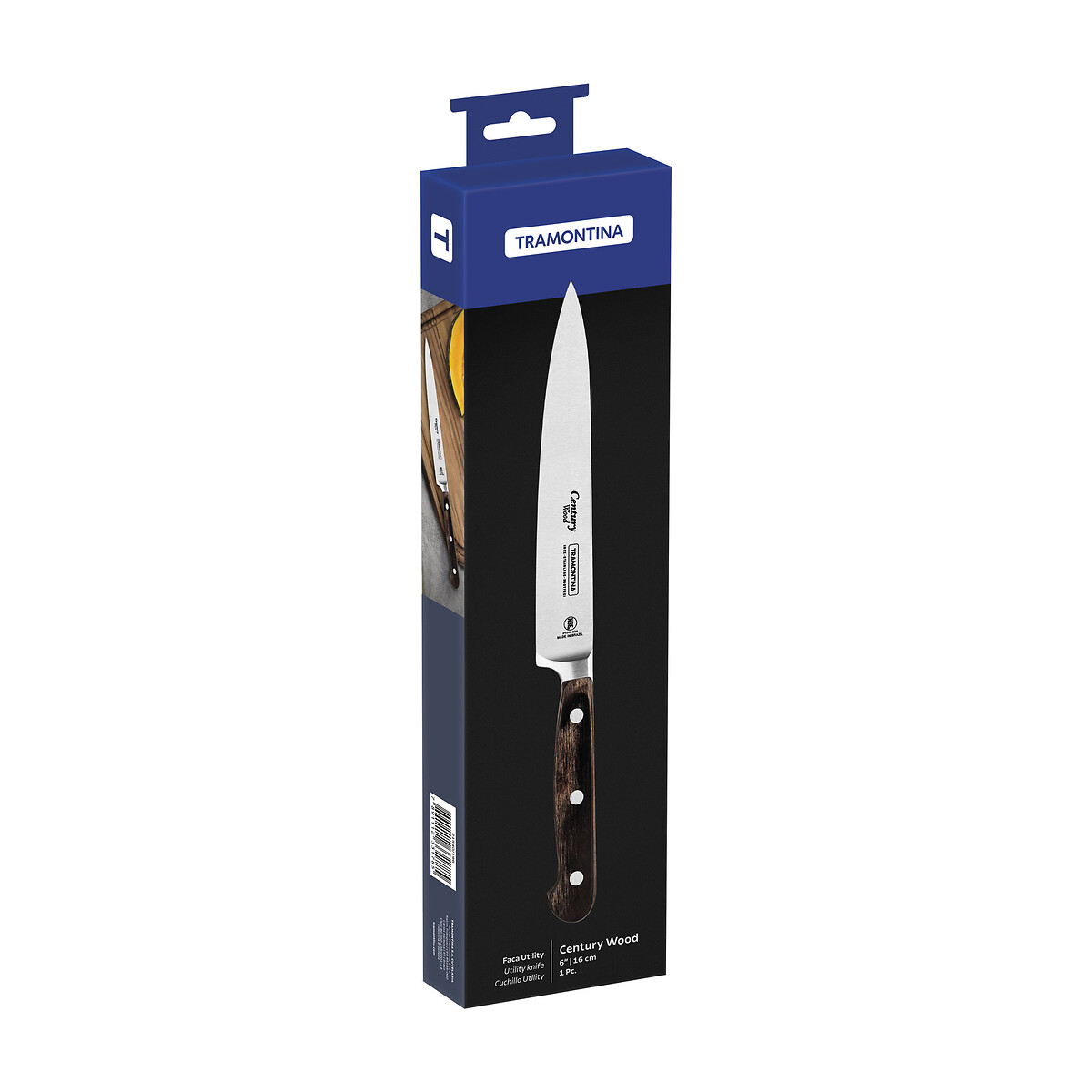 Faca Utility Century Wood 6", Tramontina madeira, TRAMONTINA