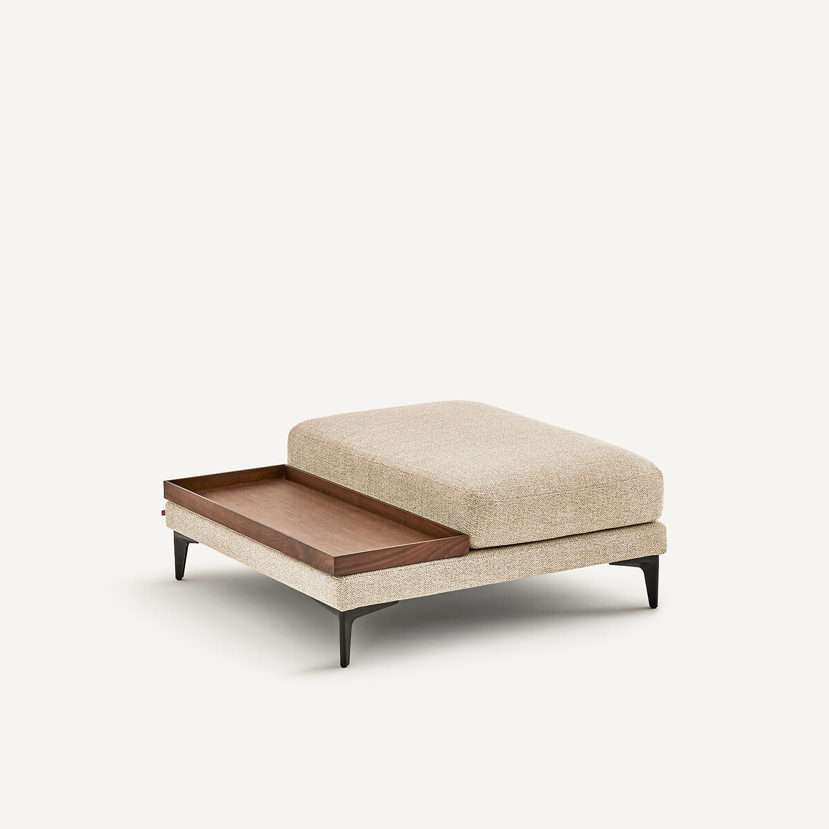 Poggiapiedi con vassoio, tessuto misto strutturato, MODERNISTE, design di Emmanuel Gallina masala, EMMANUEL GALLINA X AM.PM