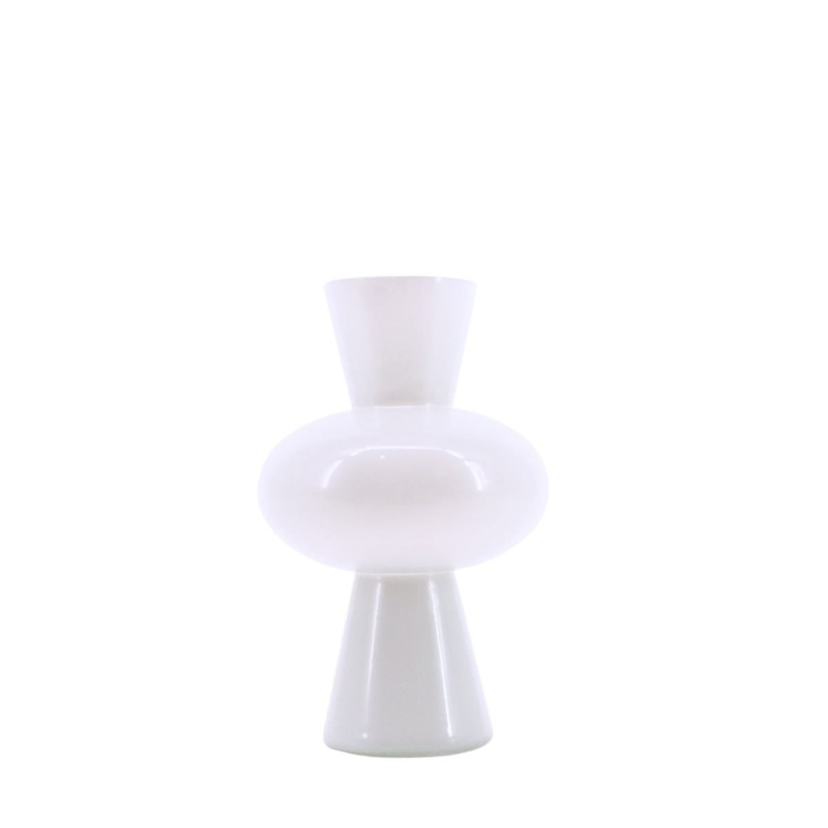 Vase boule en verre, H21cm blanc, DECOSTAR