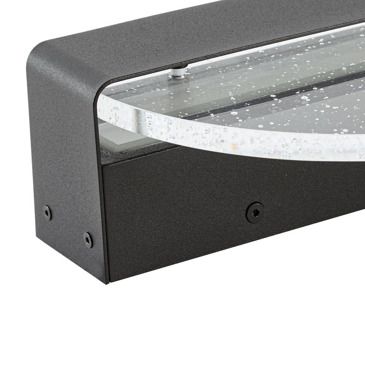 Applique extérieure en verre designLED noir, transparent, LUCANDE