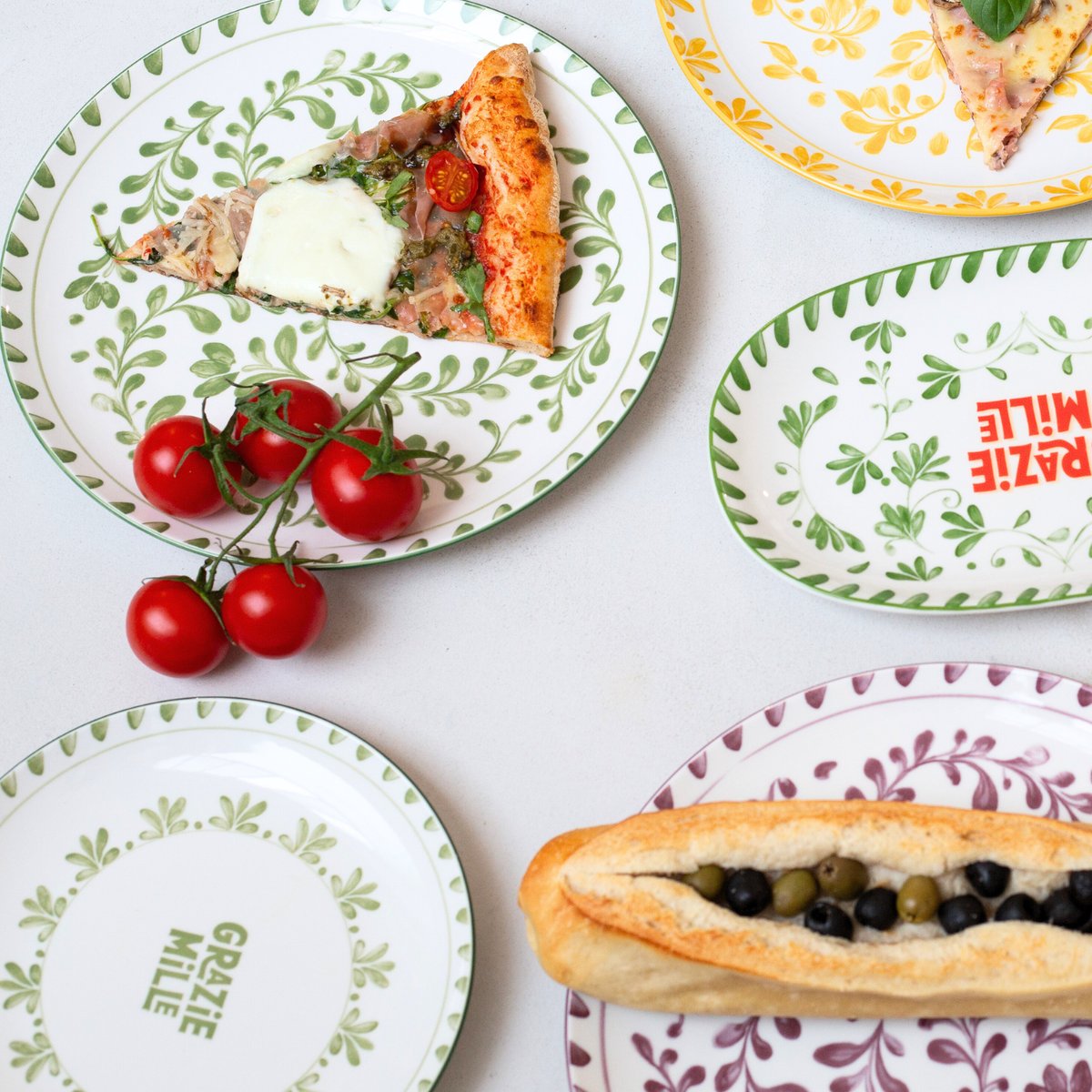 Lot de 6 assiettes creuses, TRATTORIA multicolore, ARTIME