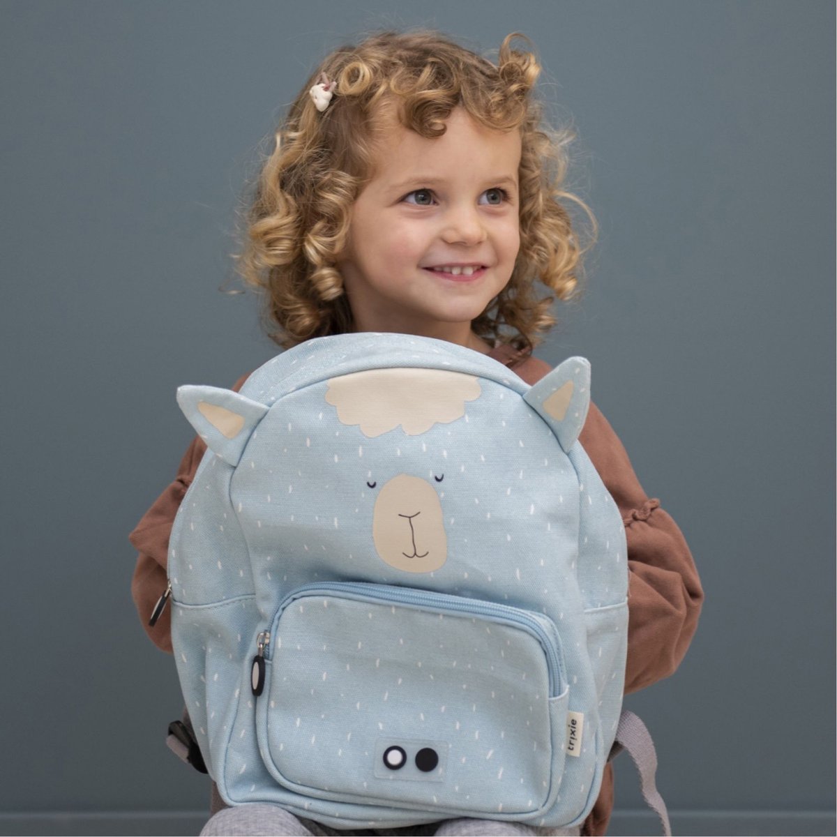 Sac à dos enfant bleu, beige, noir, TRIXIE