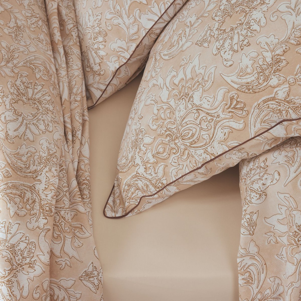 Parure de lit percale Palazzo beige, TRADILINGE