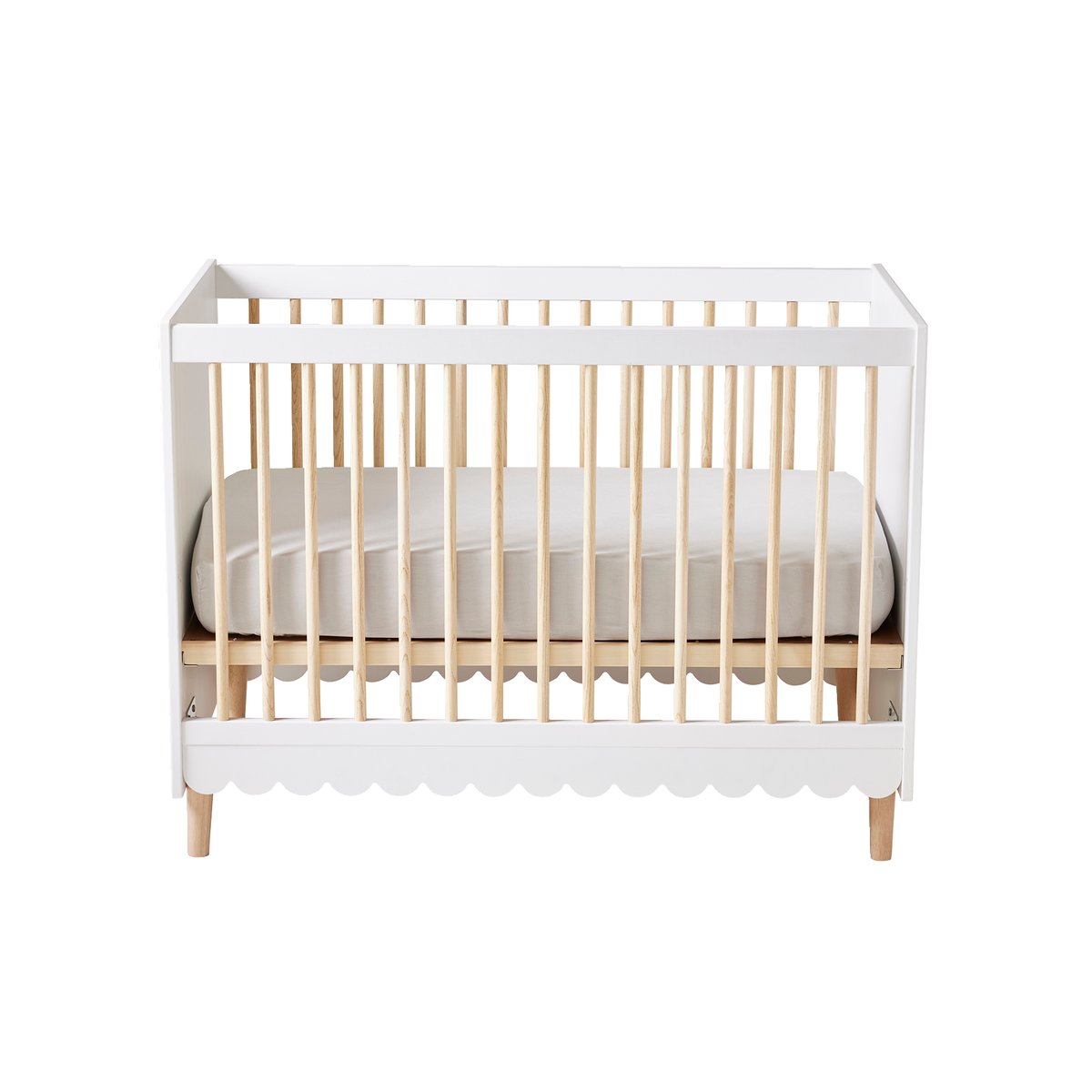 Lit bébé évolutif LIGNE FESTON blanc, VERTBAUDET