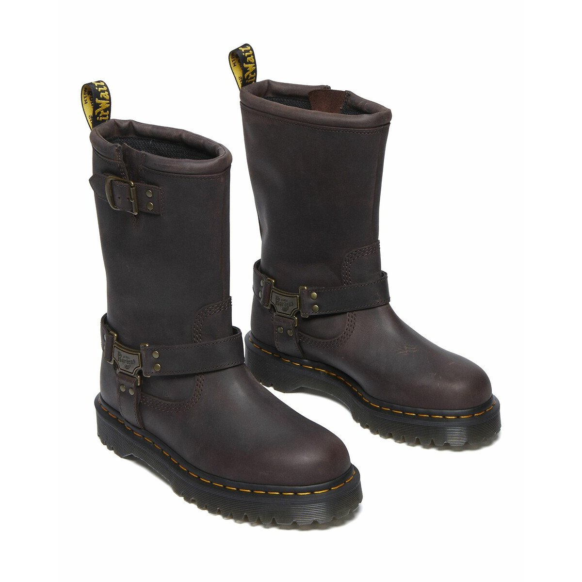Bottes en cuir Anistone Hi marron foncé, DR. MARTENS