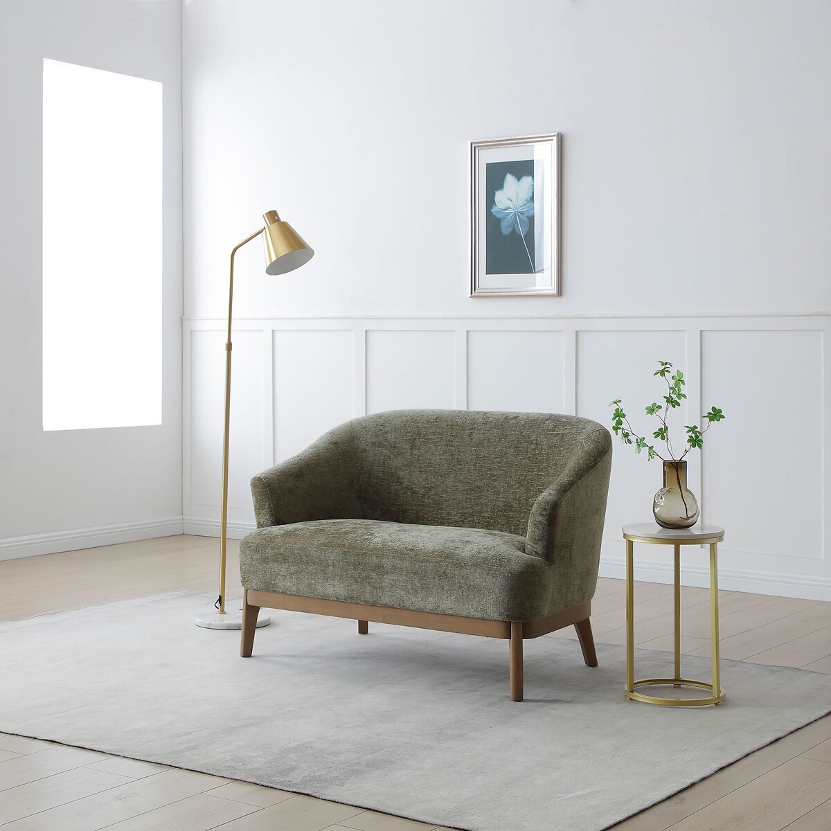Eliana Chenille 2-Seater Accent Sofa olive, ÉDITÉ