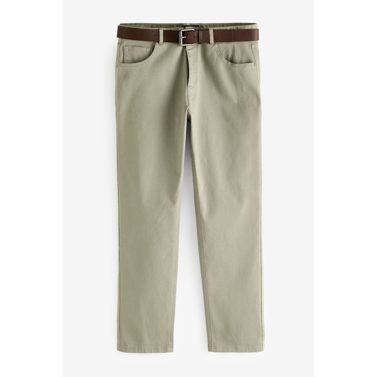 Pantalon avec ceinture coupe droite naturel, NEXT