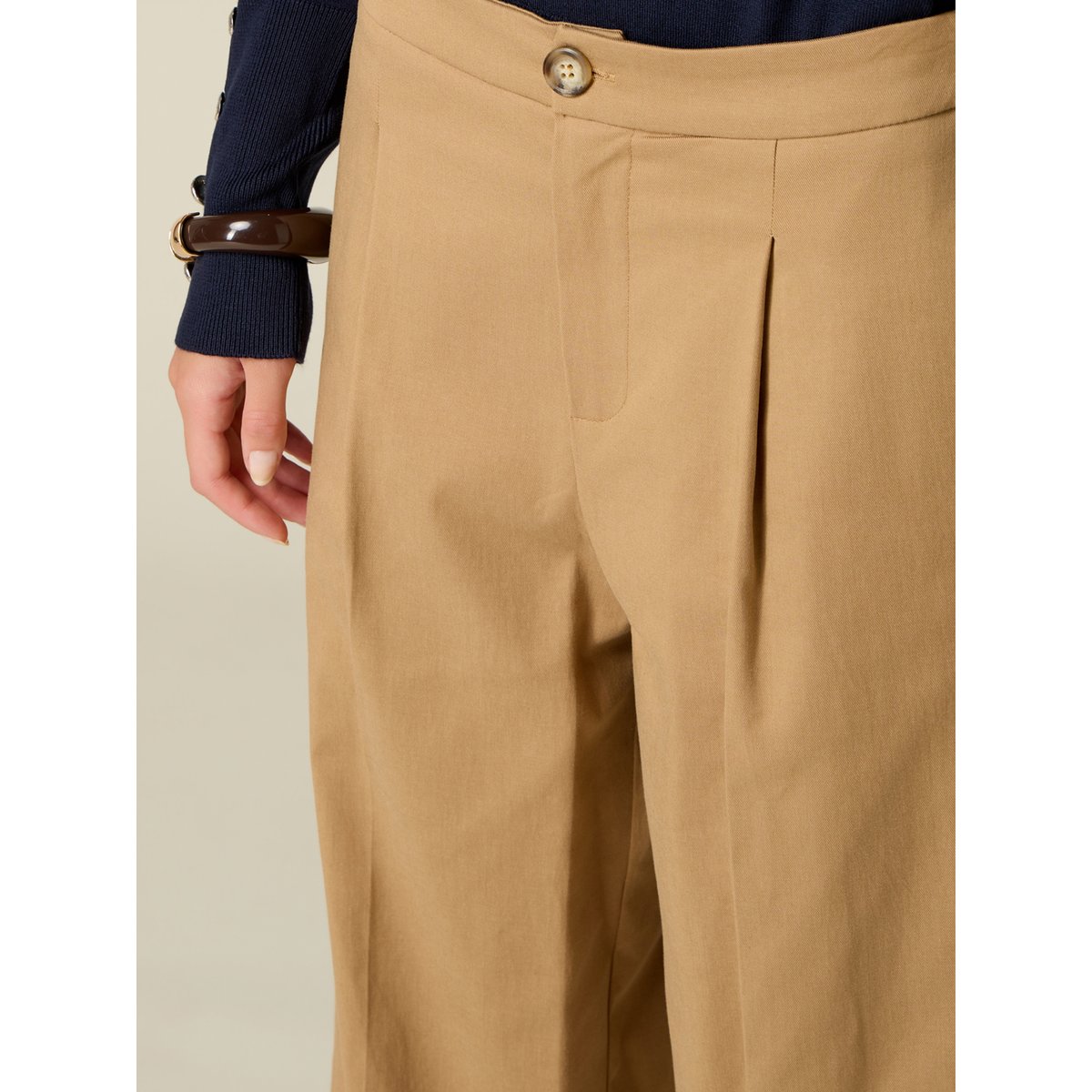Pantalon cropped beige, OLTRE