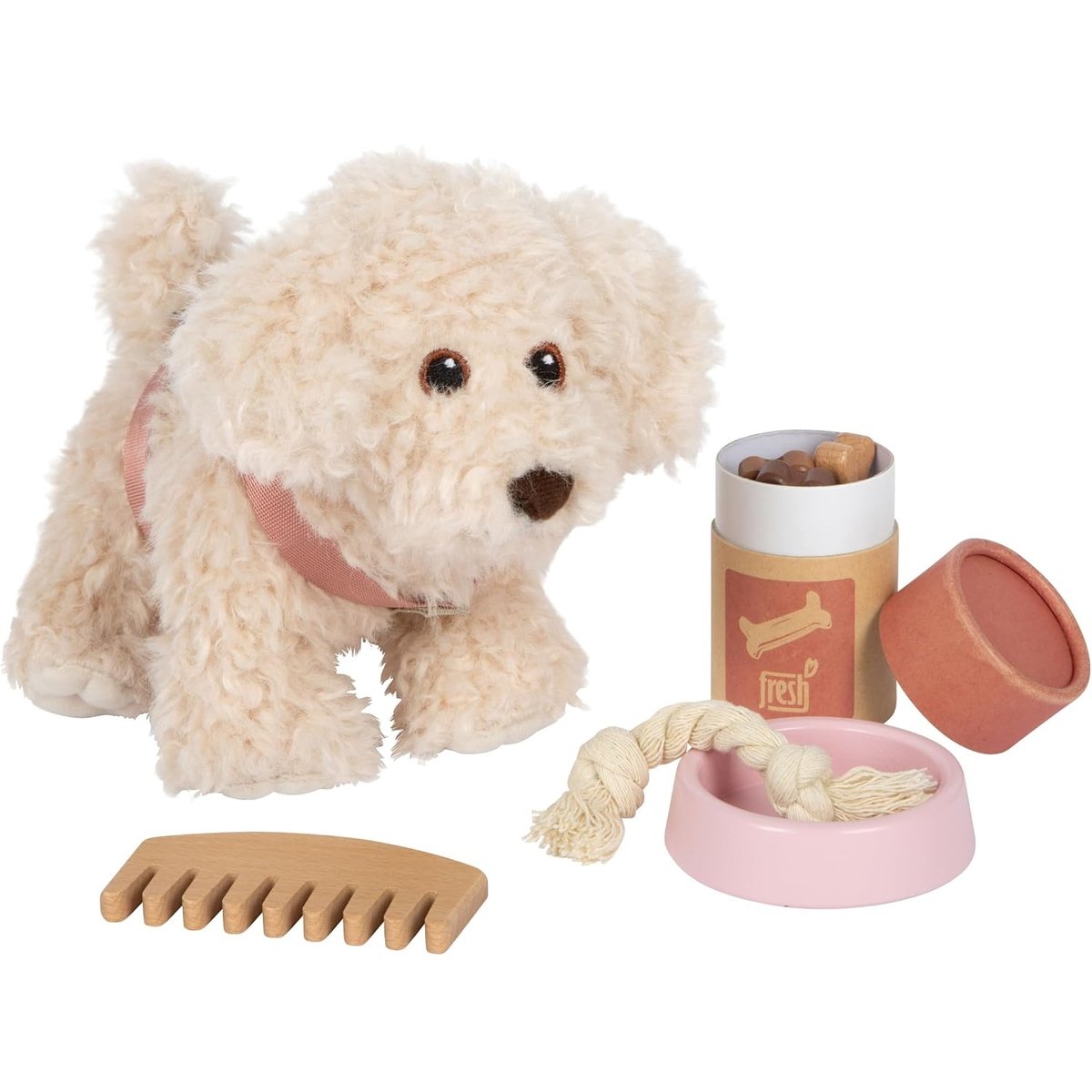 Chien avec sac et kit de soins rose, SMALL FOOT COMPANY
