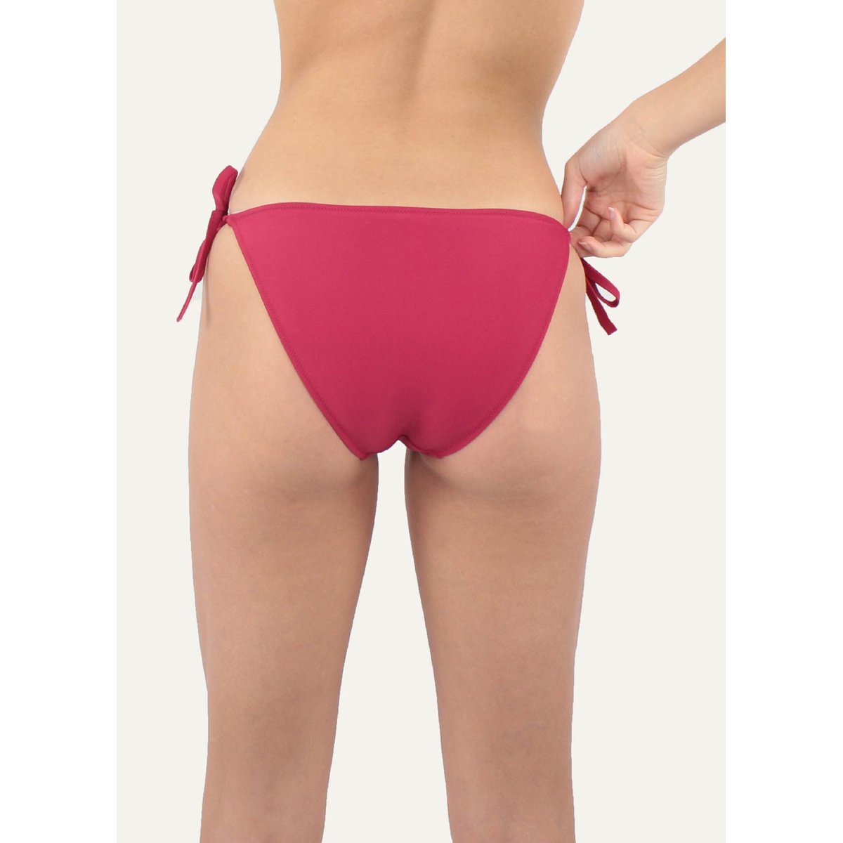 Bas de maillot brésilien à nœuds DARLING rouge, JANINE ROBIN