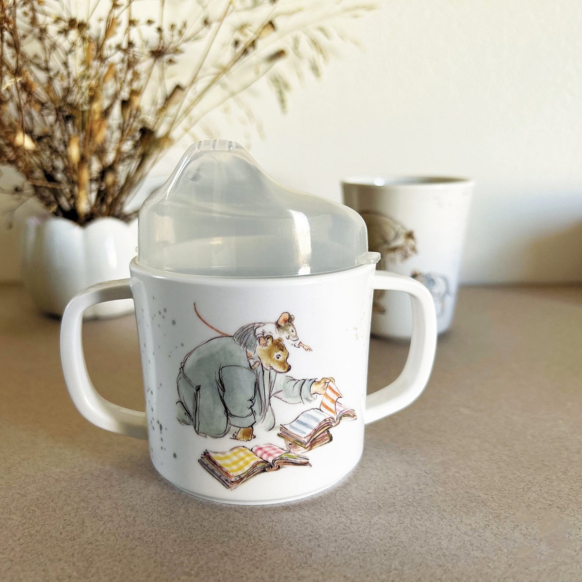 Tasse d'apprentissage antidérapante ERNEST ET CÉLESTINE gris, PETIT JOUR