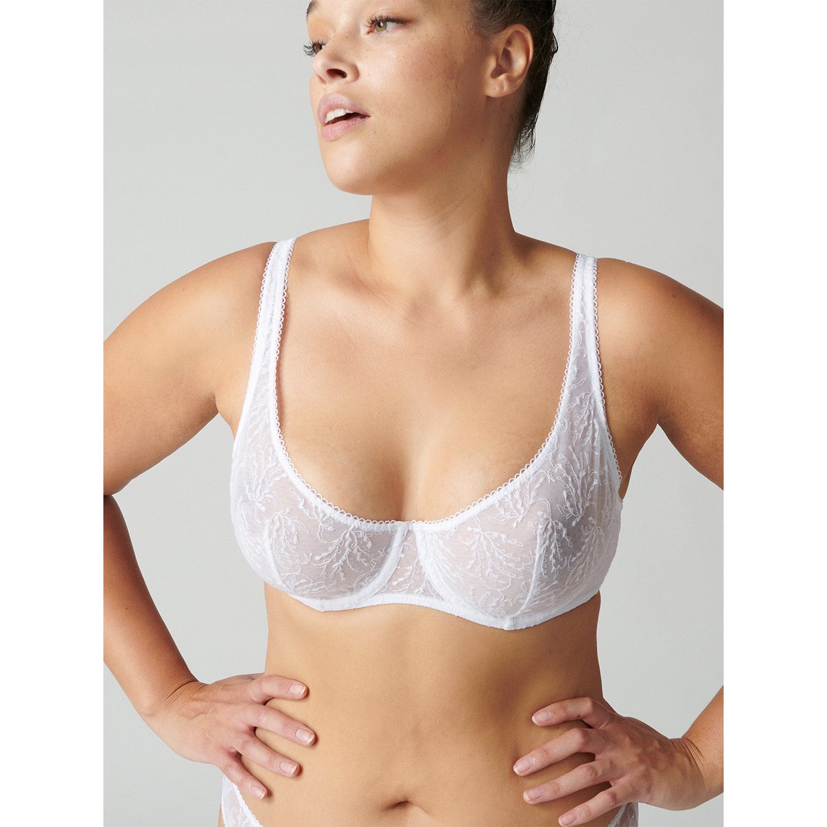 Soutien-gorge armatures décolleté galbé, OPALINE blanc, SIMONE PERELE