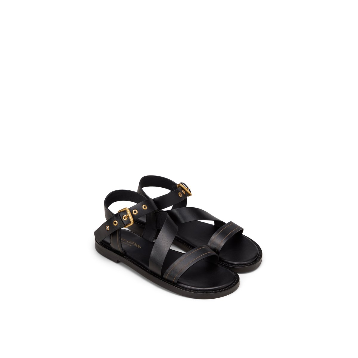 Sandale modèle Stina en cuir de vache noble schwarz, MARC O'POLO