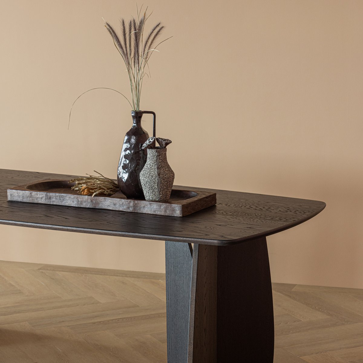 Table à manger en bois de chêne VEERE marron, WOOOD