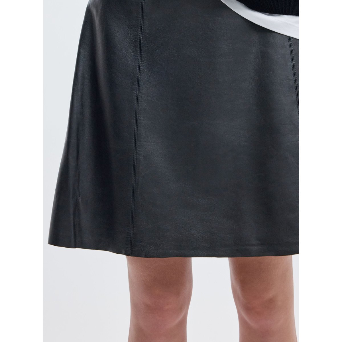 Jupe En Cuir black, SELECTED