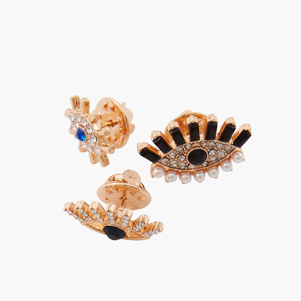 Set de 3 pins yeux avec strass aucun, BALABOOSTE