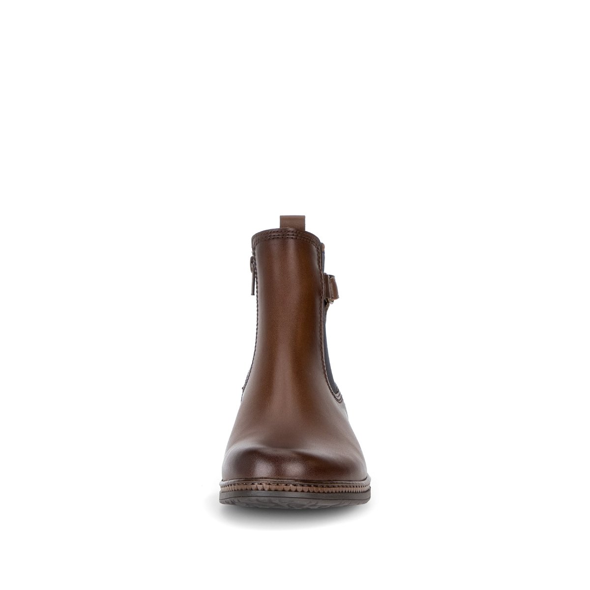 Bottines en cuir lisse à talon décroché cognac, GABOR