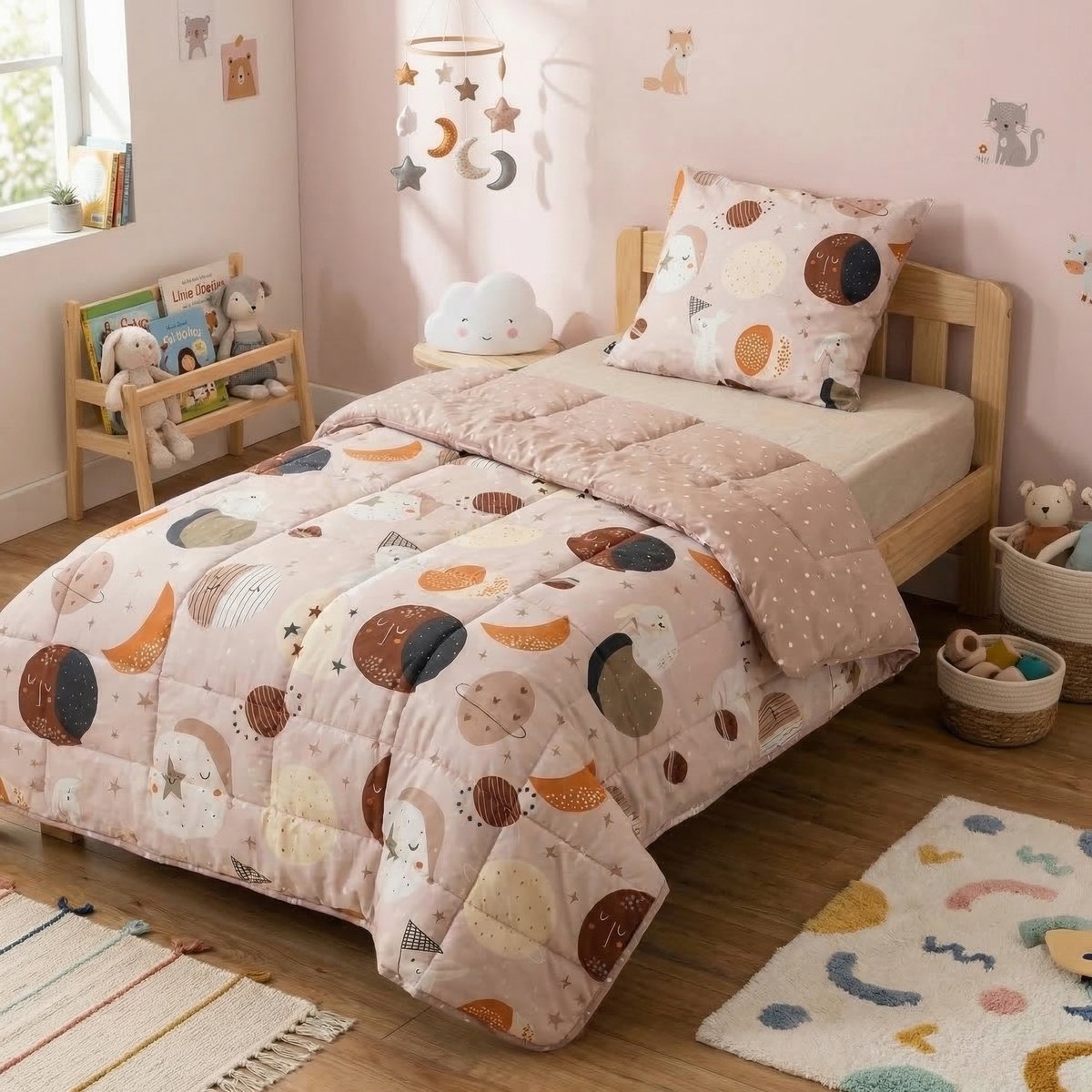Couette imprimée Coton avec taie Celestine multicolore, EDEN