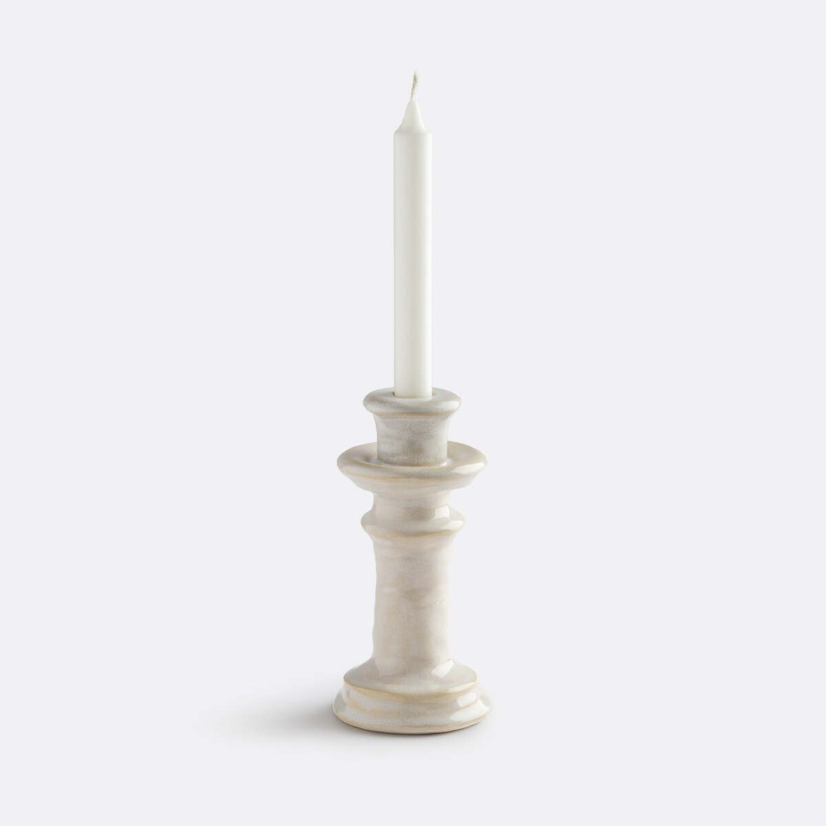 Bougeoir en céramique H19,5 cm, Thodri blanc, LA REDOUTE INTERIEURS