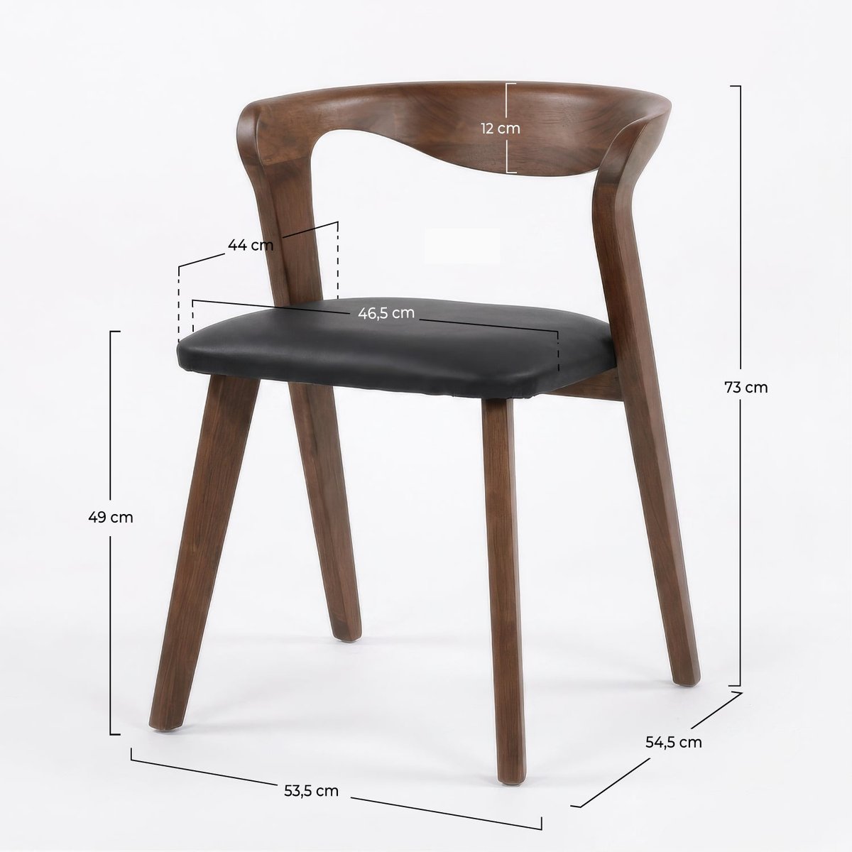 Chaise en cuir synthétique - VEGA marron, MAISON PAVANE