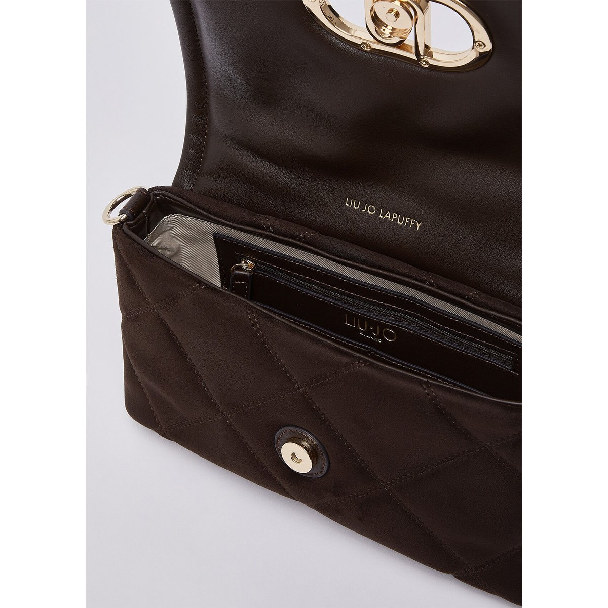 Sac LaPuffy format moyen en microfibre cacao, LIU JO