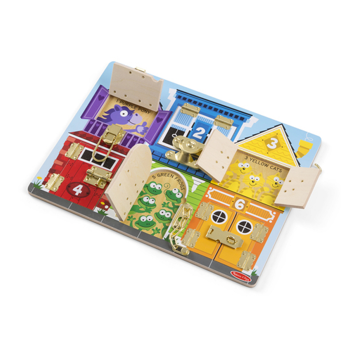 Melissa and Doug Planche d activites avec loquets couleur unique, SPINMASTER