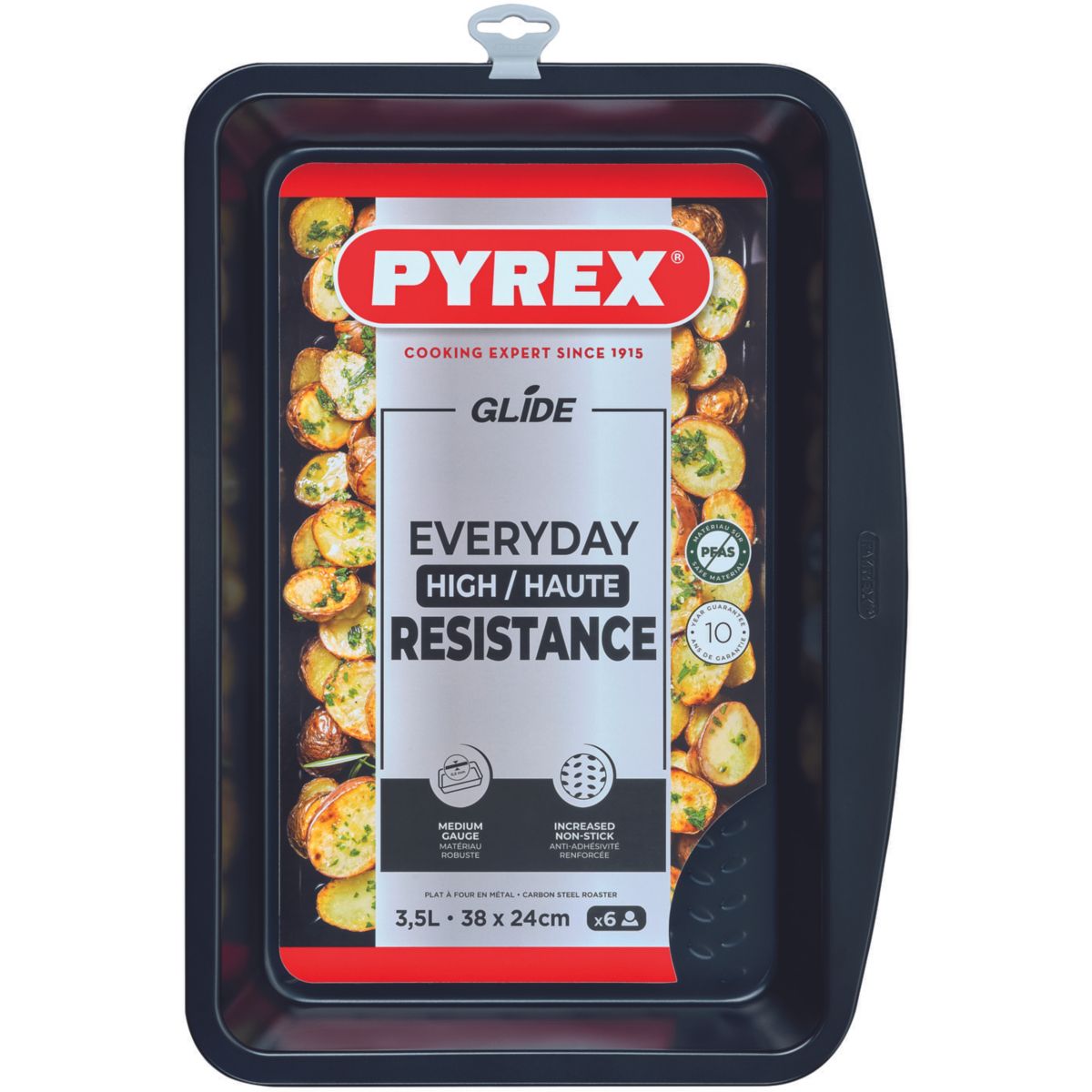 Plat au four a four Rectangulaire 38x24 Glide couleur unique, PYREX