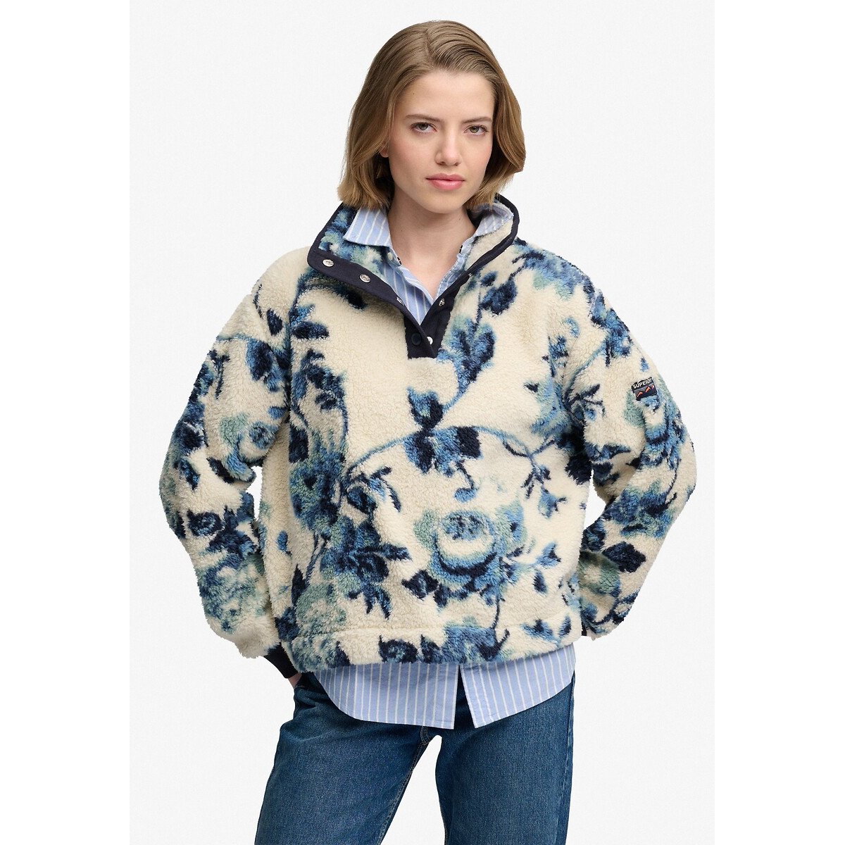 Sudadera estampada estampado azul, SUPERDRY