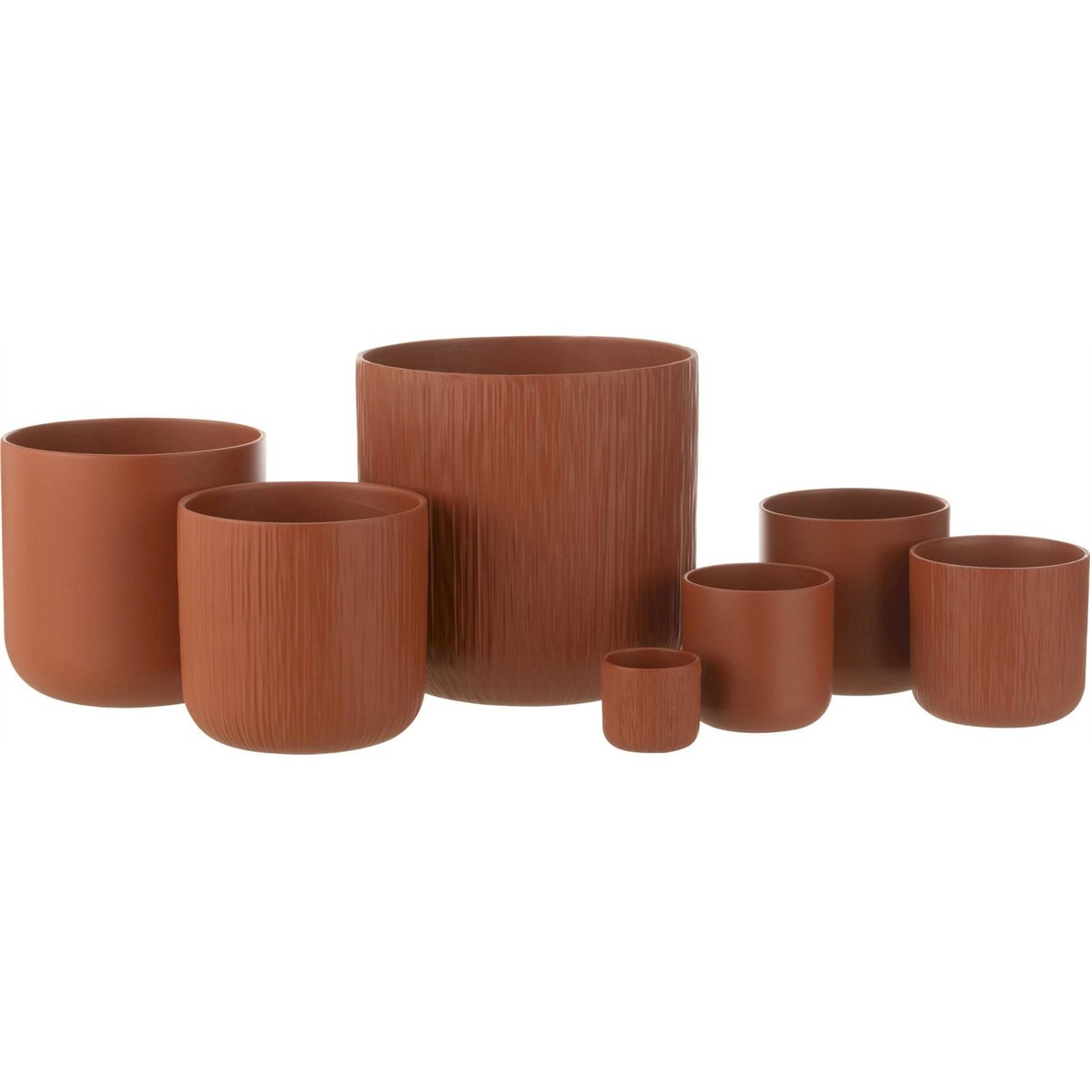 Cache-pot en poterie, Lot de 2 marron, RECOLLECTION