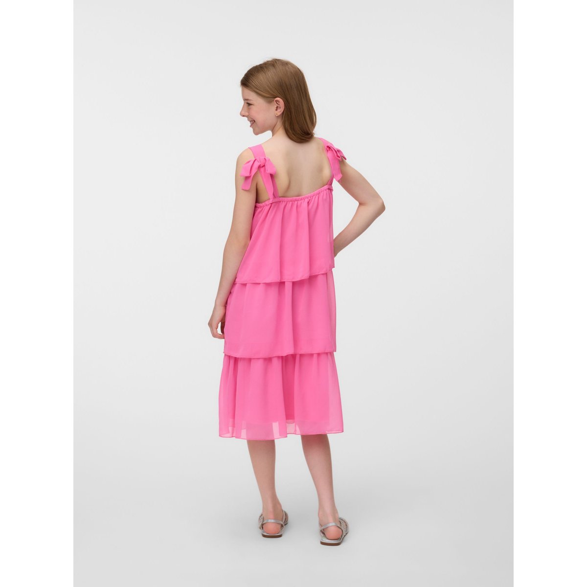 Robe À Volants pink cosmos, VERO MODA