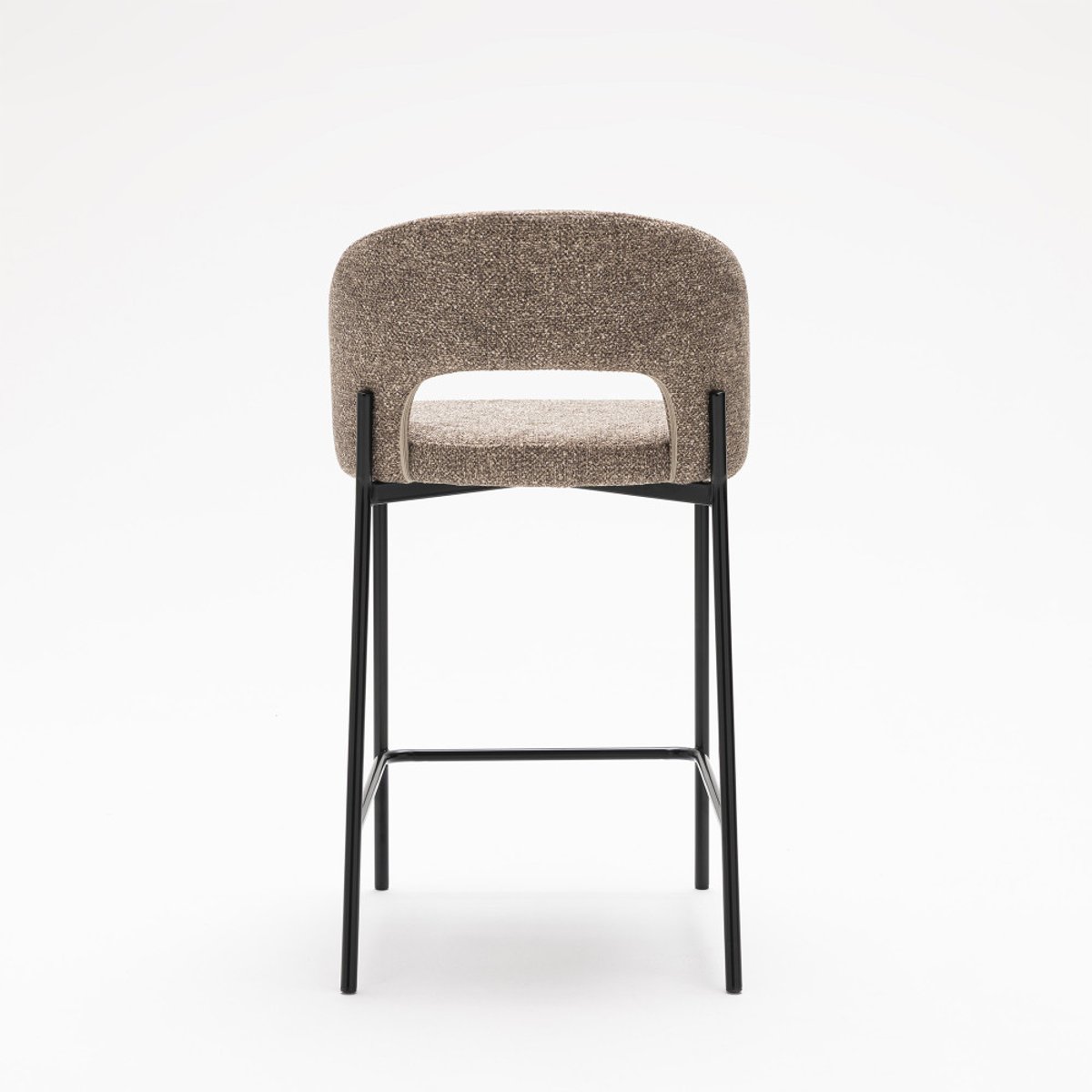 Lot de 2 chaises de bar en tissu et métal H65cm- SOREN marron chiné, DRAWER