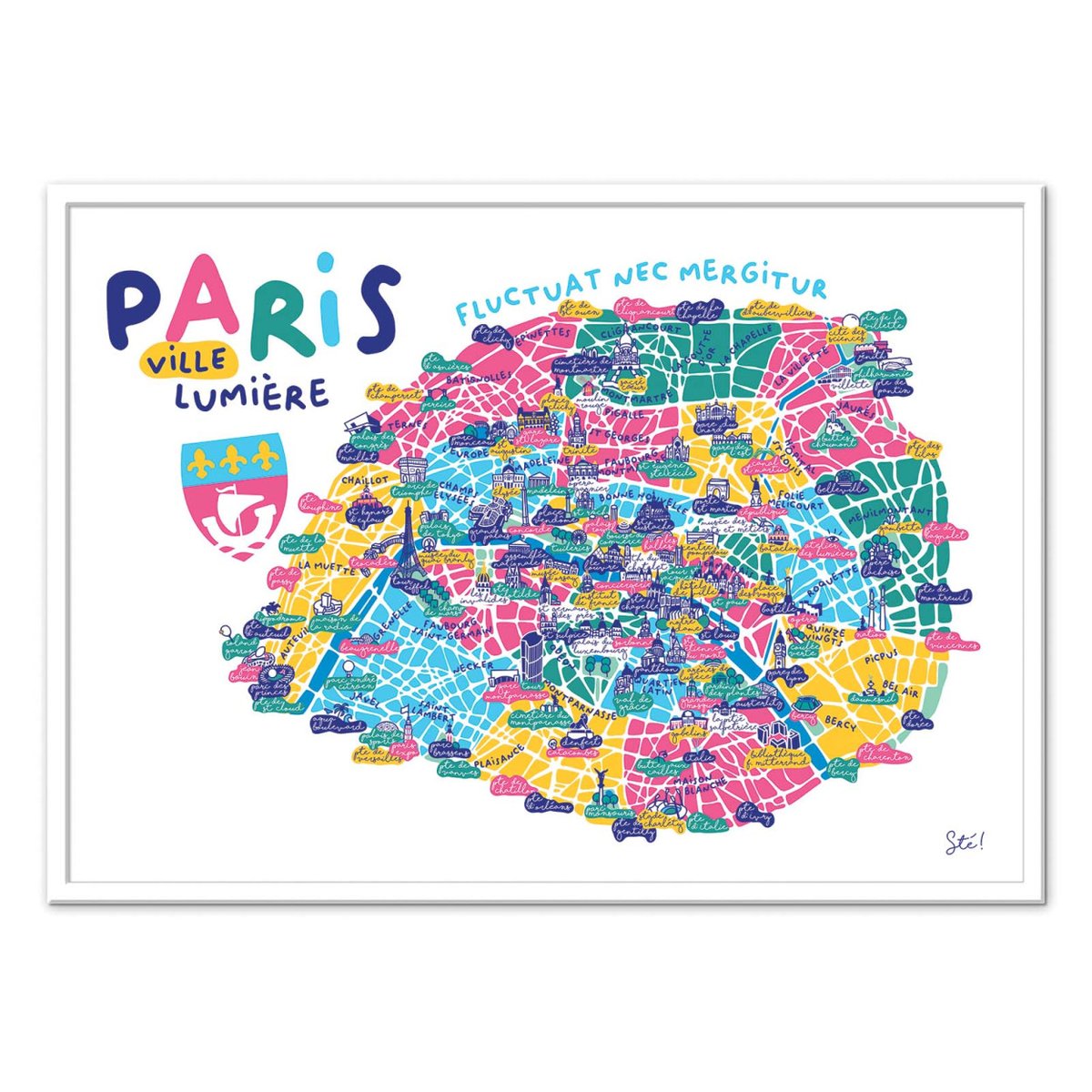Affiche d'art - Paris - Sté! couleur unique, WALL EDITIONS
