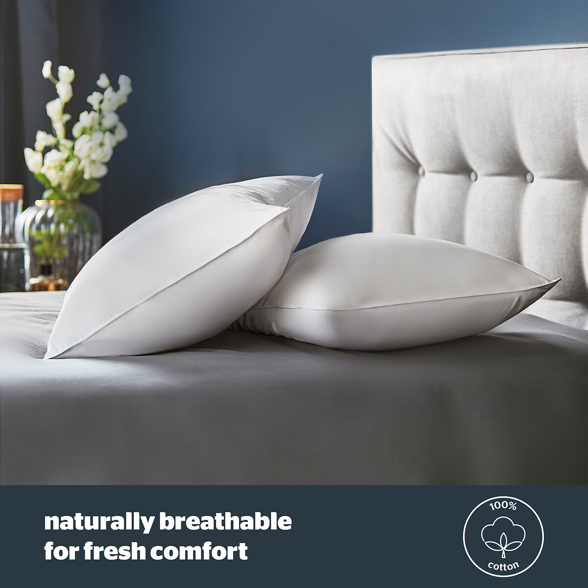 Duck Feather and Down Anti Allergy Pillow Pair white, SILENTNIGHT