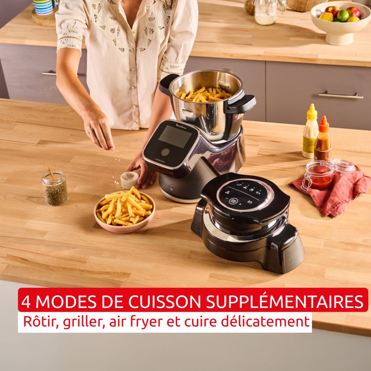 Robot multifonction i-CompanionTouchPro3L airfryer HF93L8F0 noir, MOULINEX
