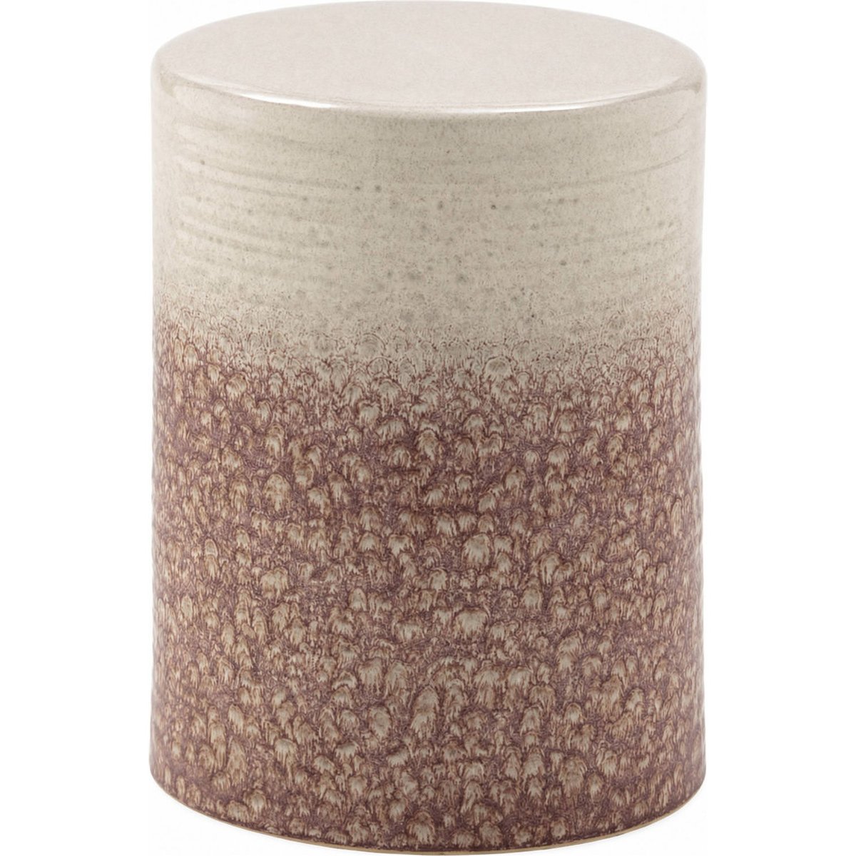Tabouret décoratif en céramique contemporain blanc et corail, RECOLLECTION