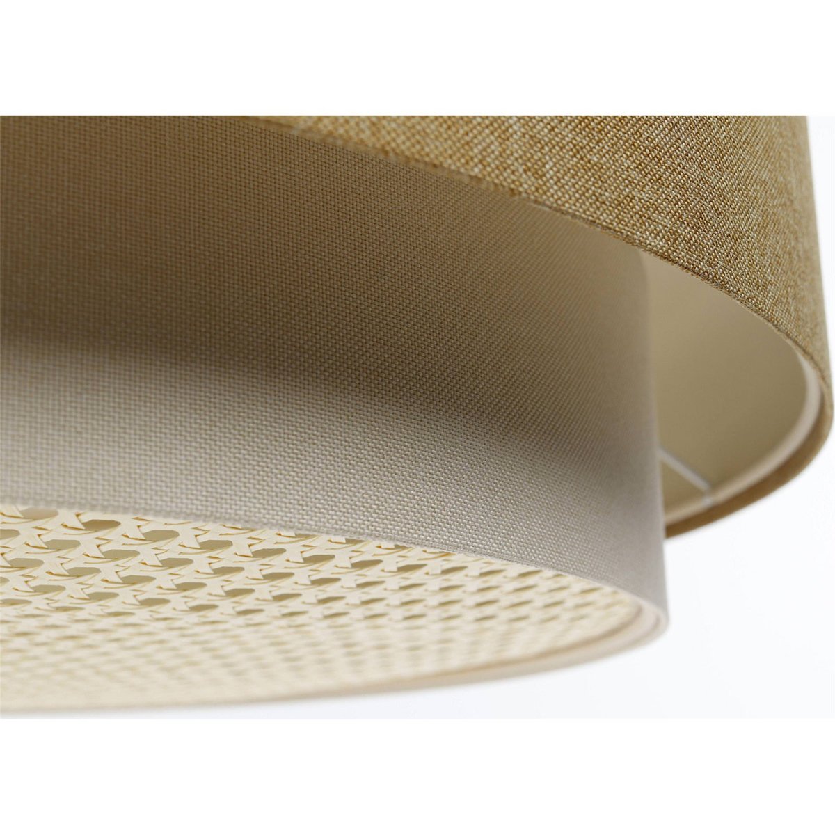 Suspension ronde en rotin, BOHO ELEGANT beige crème et rotin naturel, BPS KONCEPT