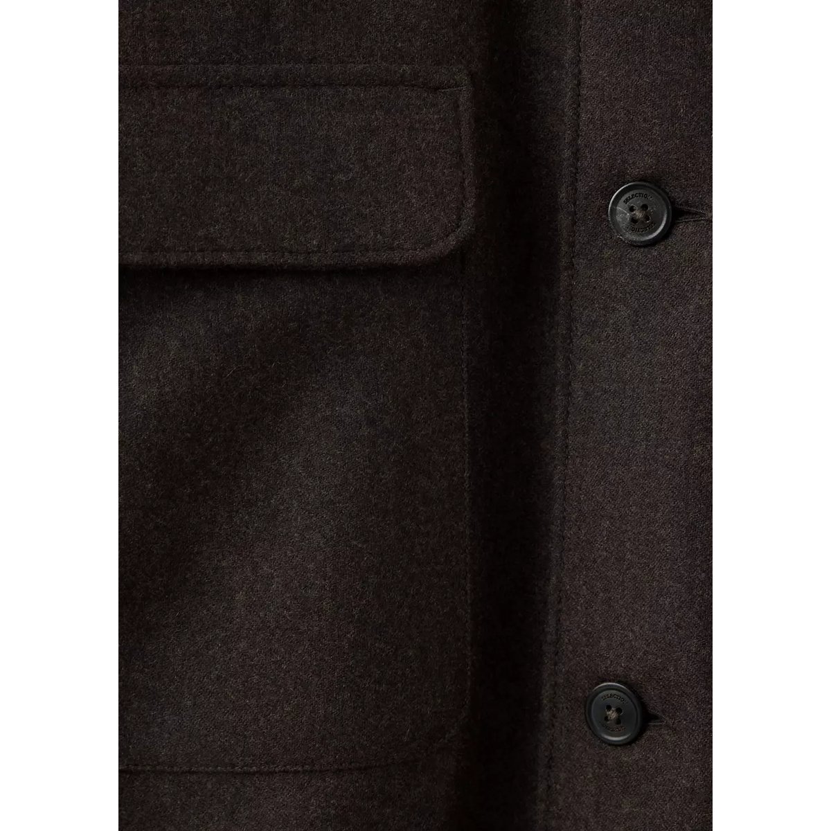 Surchemise laine poches chocolat, MANGO MAN