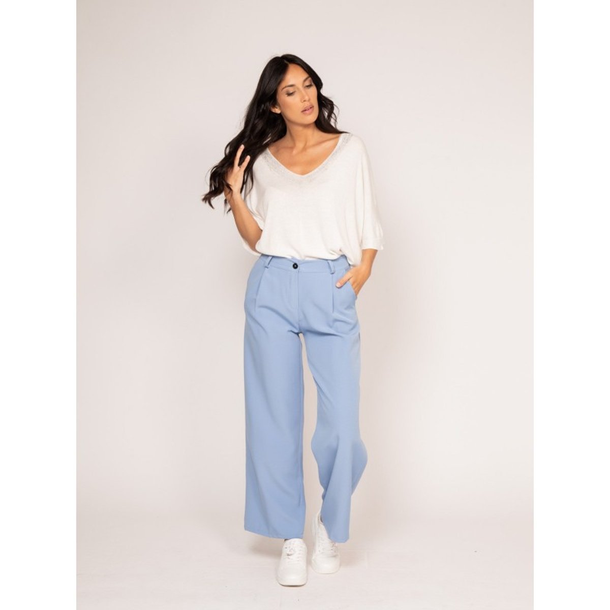 Pull Fin Kusmi blanc, DONA LISA