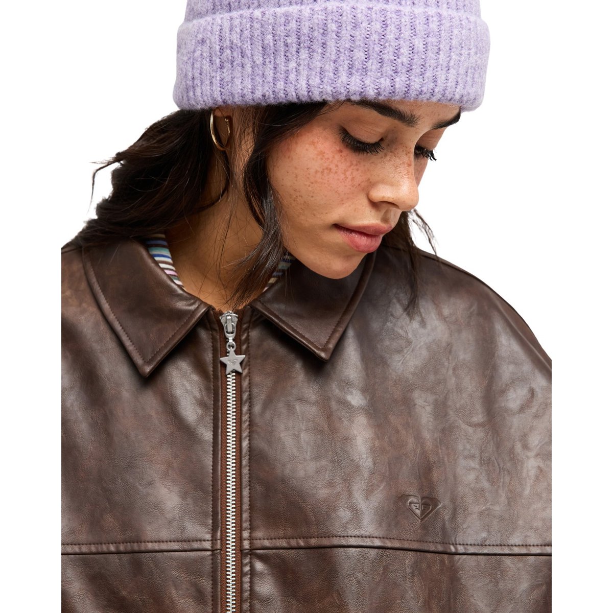 Veste style motard NEON DRIFT. marron chestnut, ROXY