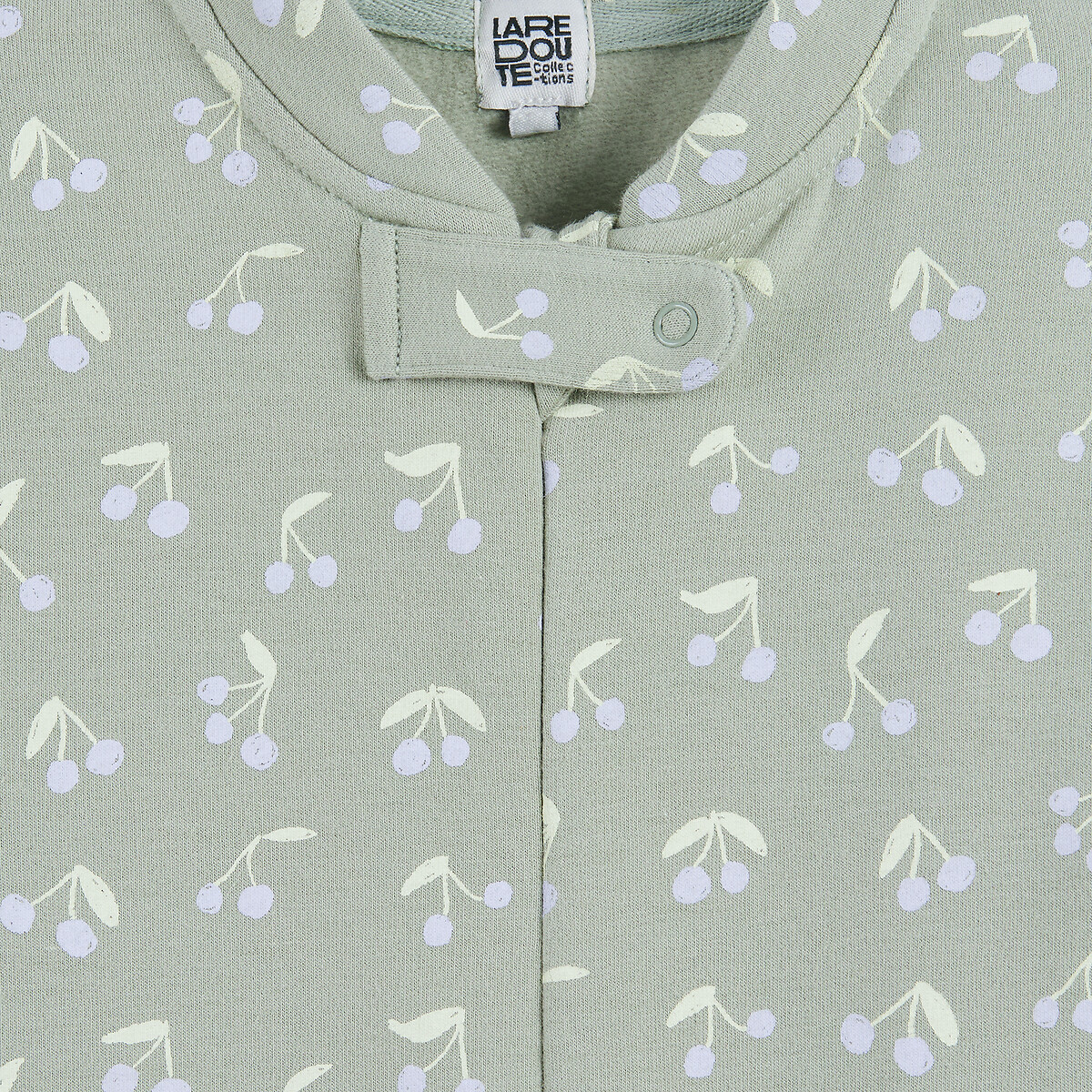 Overpyjama van molton, kersenprint groen , LA REDOUTE COLLECTIONS