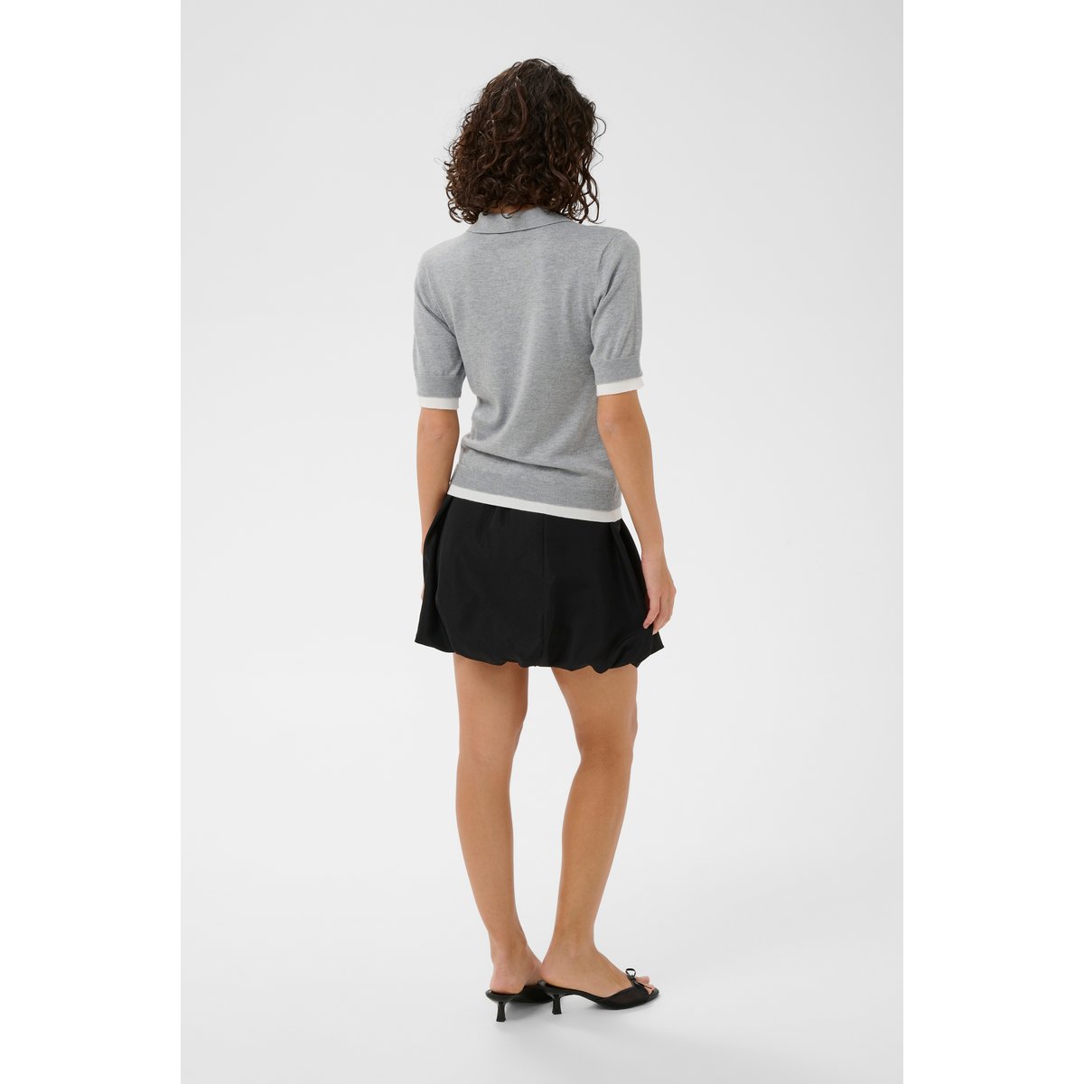 Chemise polo gris grey melange, KAFFE