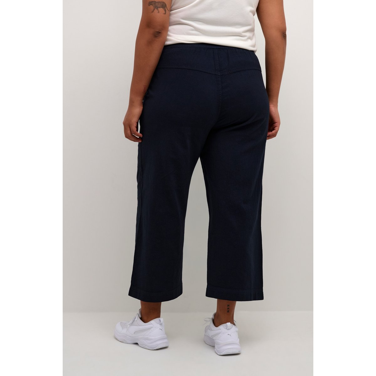 Pantalon casual bleu midnight marine, KAFFE CURVE