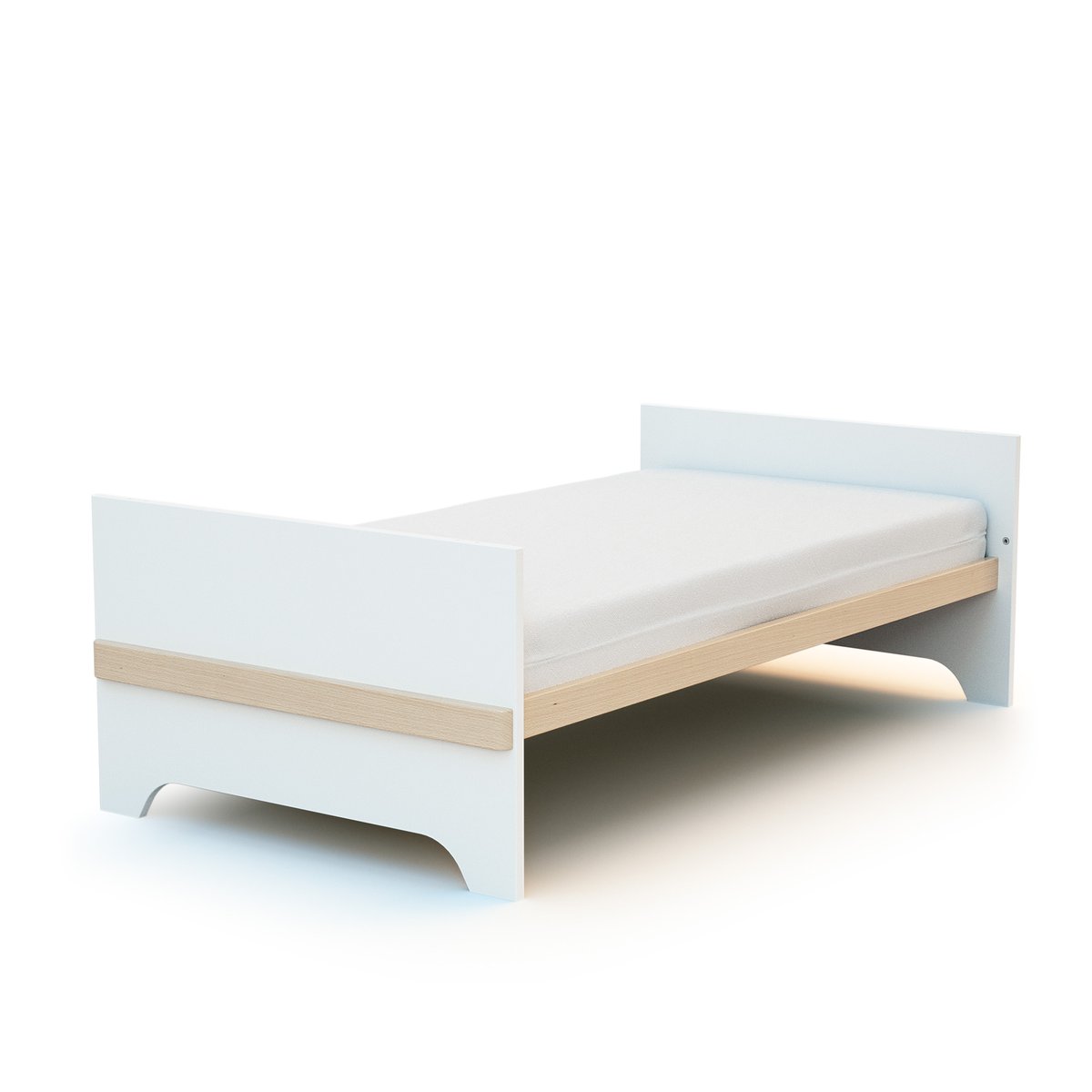 Chambre bébé lit, commode à langer et armoire en bois CARROUSEL blanc et hêtre verni, JURABABY